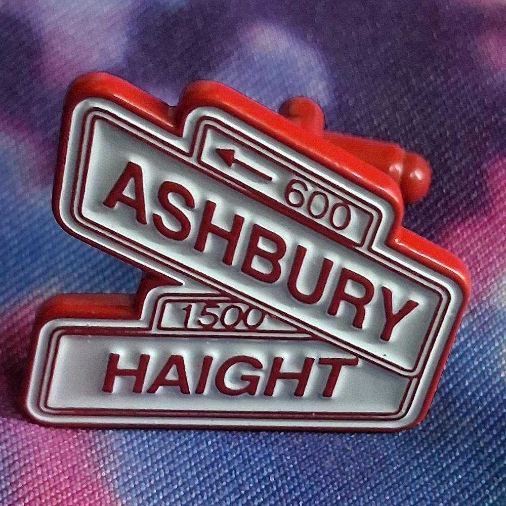 Haight Ashbury Street Sign Cufflinks (Red/White)